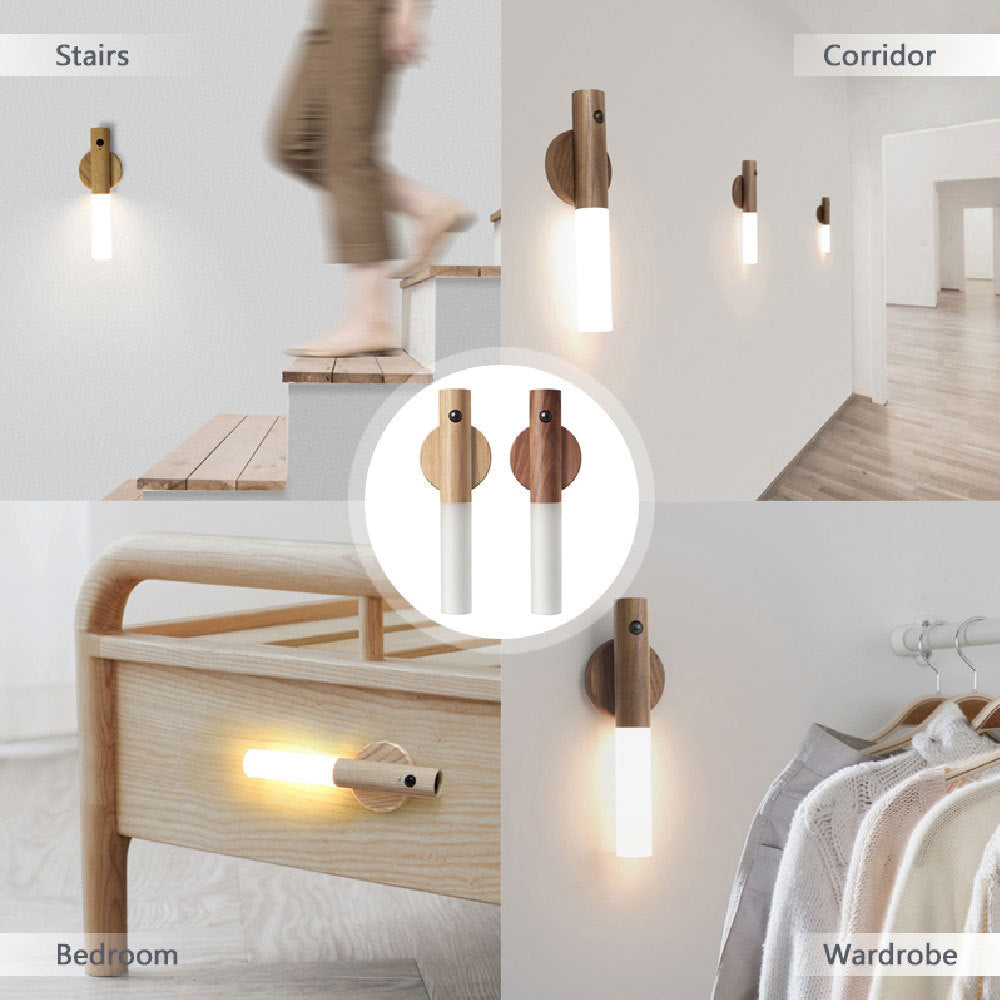 Magnetic USB Wireless Wood Night Lamp