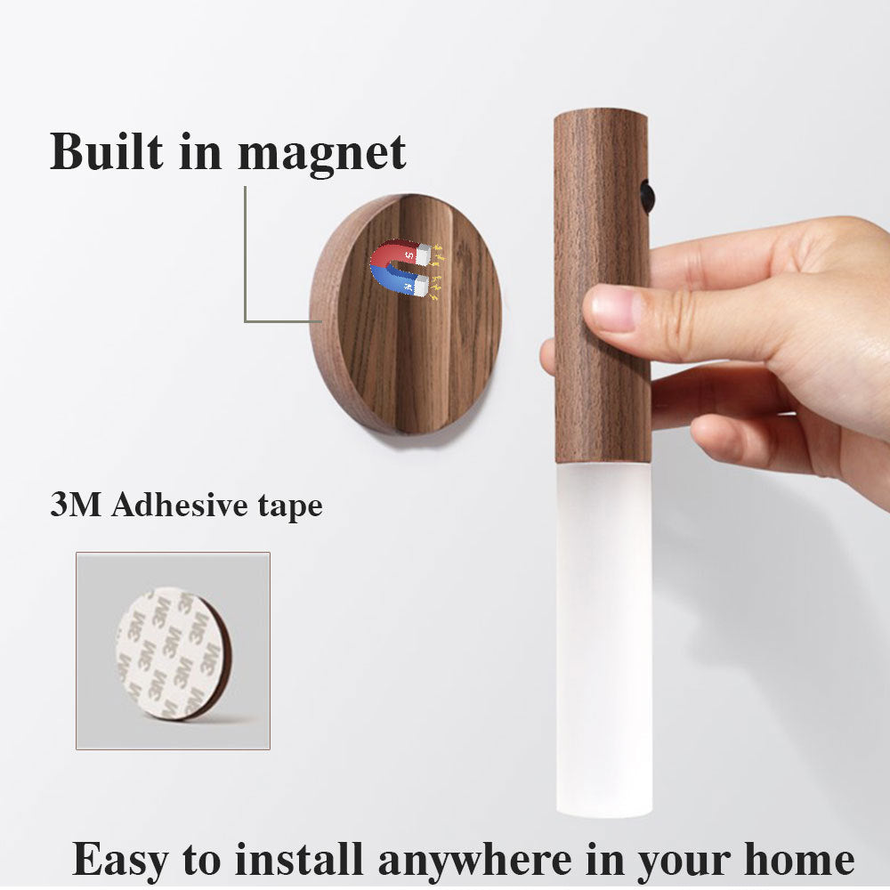 Magnetic USB Wireless Wood Night Lamp