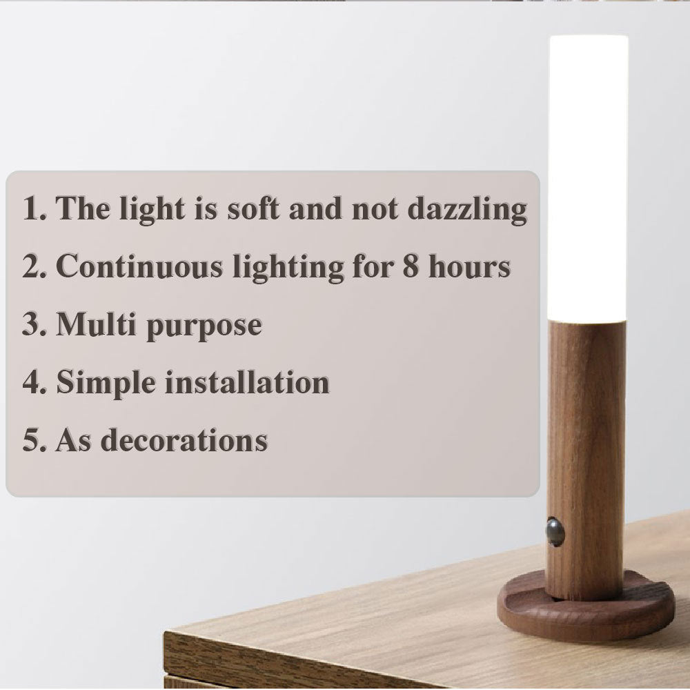Magnetic USB Wireless Wood Night Lamp